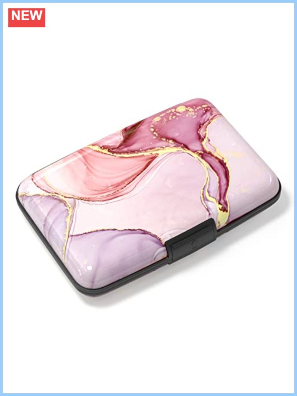 Aluminum Card Holder RFID Blocking Slim Metal Hard Card Case for Women